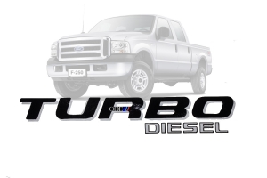 Emblema 'Turbo Diesel' F-250 Preto