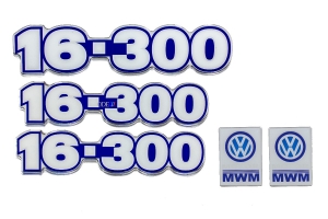 Kit Emblema Vw 16-300 Resinado Resinado 96/00 (5 Peças)