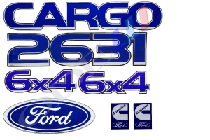 Kit Emblema Cargo 2631 Cummins  Resinado 7 Peças
