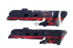 Emblema 'Storm 4x4' Ranger 07/09 Vermelho/Cromado S/ Resina (Par)