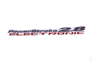 Emblema '2.8 Power Stroke Electronic' Ranger 05/09  Cinza