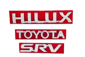 Kit Emblema Tampa Traseira Hilux 05/15 3 Peças Cromada