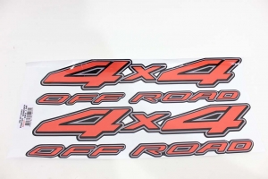 Emblema '4x4 Off Road' Frontier 03/07 Vermelho/Cinza