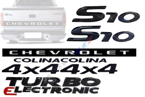 Kit Emblema S10 4x4 Colina Turbo Electronic Resinado  8 Peças