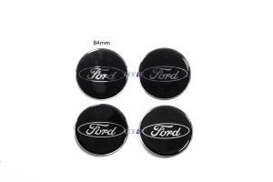 Kit Emblema Calota Centro Roda F-250 F-350 Preta 2 Peças