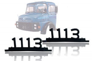 Kit Emblema '1113' Antigo (Preto) Plastico 2 Peças