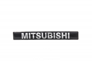 Emblema 'Mitsubishi' L200 Pajero Sport (Porta) Fundo Cinza (Resinado)