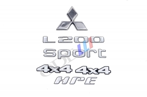 Kit Emblemas L200 Sport Hpe Tampa Tras Resinado 04/12 5 Peças
