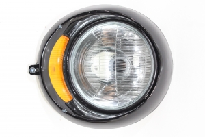 Farol Mb 1113/1313 70/82 Completo Aro Preto C/Pisca