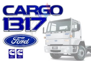 Kit Emblema Cargo 1317 Cummins  Resinado 5 Peças