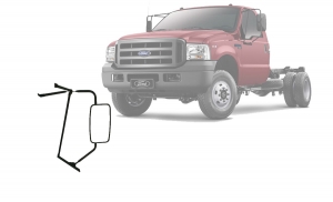Espelho  F-350 e F-4000 99/... Completo (C/ Suporte) Ld