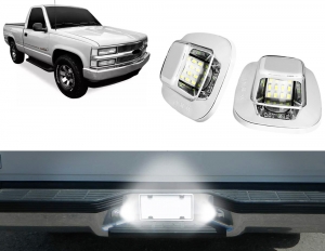 Lanterna Placa Silverado 97/01 Cromada Led (2 Peças)