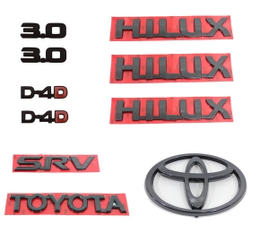 Kit Emblema Hilux 05/15 Black Piano