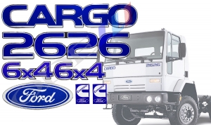Kit Emblema Cargo 2626 Cummins 6x4 Resinado 7 Peças