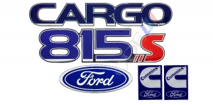 Kit Emblema Cargo 815e Cummins Resinado 5 Peças