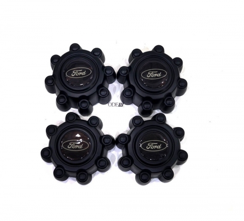 Kit Calota Centro Roda F-250 F-350 Preta (4 Peças) 4x2