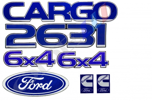 Kit Emblema Cargo 2631 Cummins  Resinado 7 Peças
