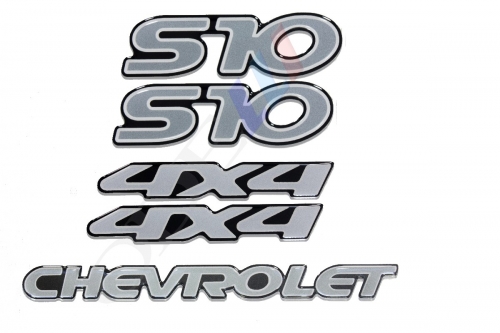Kit Emblema S10 4x4 Chevrolet Resinado 2001/2003 5 Peças