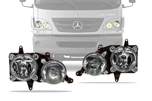 Kit Farol Dianteiro Mb Accelo 02/18 Fortluz  2 Peças