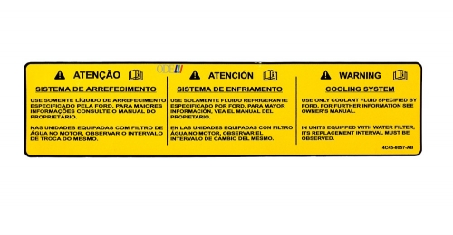 Emblema Informativo (Sistema Arefecimento) Int Capô Cargo