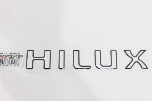 Emblema 'Hilux' Resinado Aplicação Santo Antonio e Overbumper (Cromado)