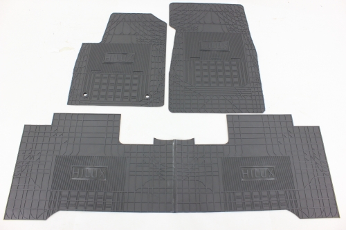 Tapete Cabine Hilux 15/20 4x4 Cabine Dupla (3 Peças) Borracha Padrão Original