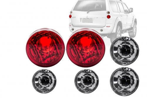 Kit Lanterna Tras Pajero Sport / Tr4 Original 2005 / 2011 com 6 Peças