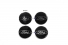 Kit Emblema Calota Centro Roda F-250 F-350 Preta 2 Peças